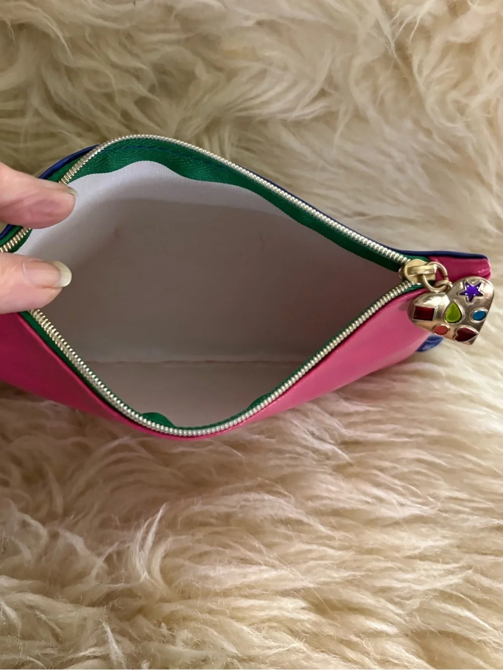 ipsy Glam Bag Hot Pink with Gemstone Heart Charm September 2025